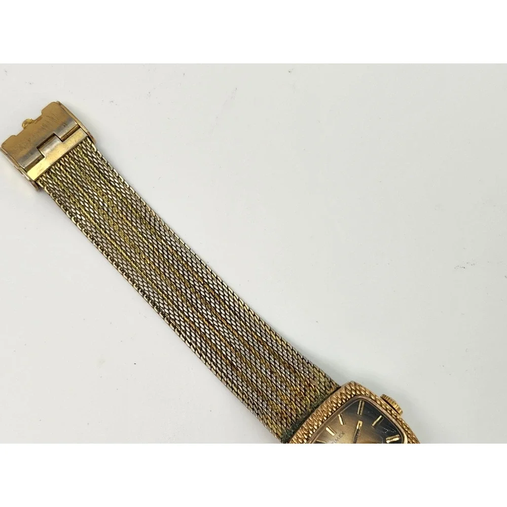 Vintage 1950s Timex Ladies Gold Dial Wind-Up Watch w/Mesh Band - PARTS/ REPAIR